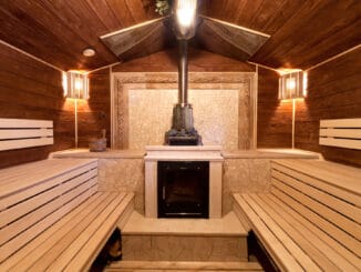 Innenraum einer Russischen Sauna